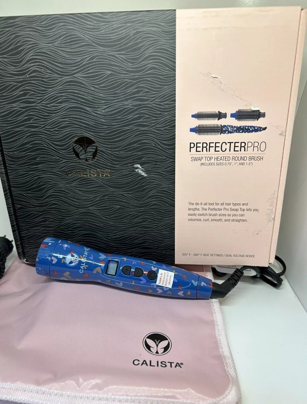 Calista Perfecter Pro Swap Top Heated Round Brush .75" 1" 1.5" Sweet Heart Blue3