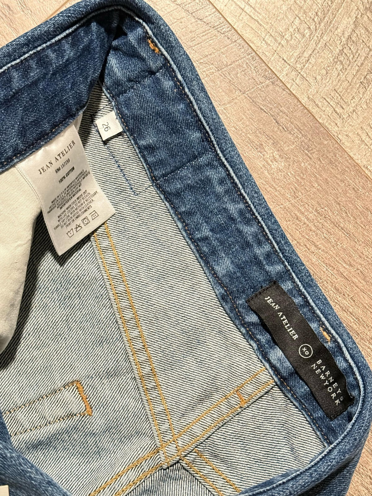 $395 Authentic JEAN ATELIER Flip Shorts In True Blue Barney's NEW YORK Size 264