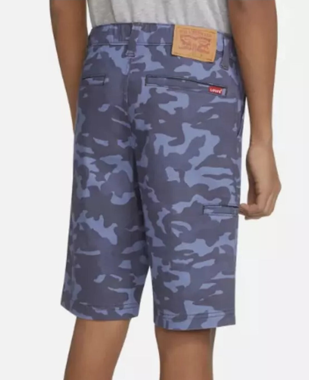 NEW Levi's Youth Boys' Cargo Shorts Blue Camo Size 10 Camouflage Levi Adjustable1