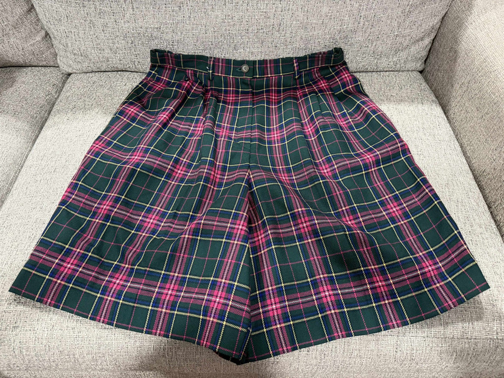 Vintage Pendleton Plaid Bermuda Shorts Sz 12 100% Virgin Wool Made In USA PINK0