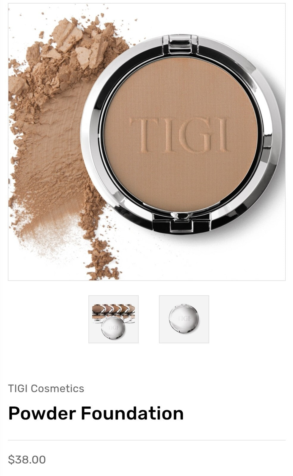 TIGI Cosmetics Powder Foundation- "Entice" - 0.37 Oz, New In Box1