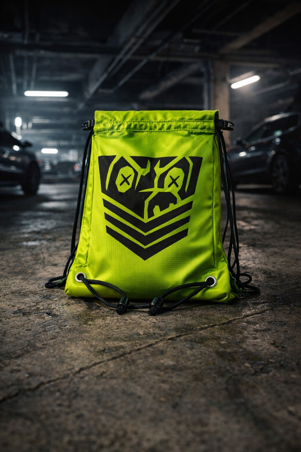 Fort Troff Drawstring Backpack Green X Logo Gym Travel Sport Bag FT Blast1
