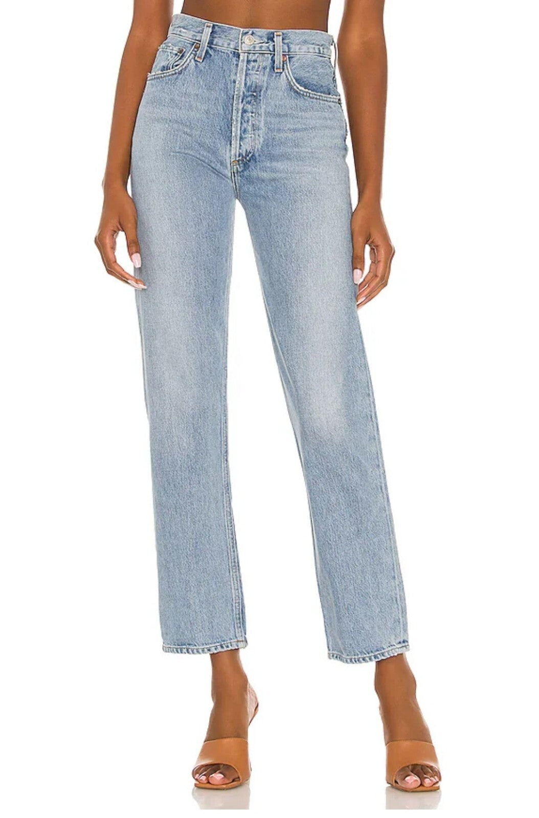 NWOT Agolde 90's Pinch Waist High Rise Straight Jeans In Soundwave Sz 31 90s 0