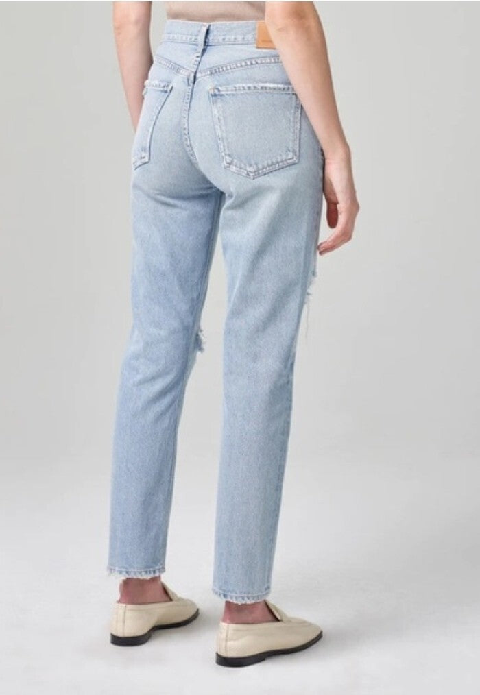 Citizens of Humanity Charlotte Jeans High Rise Straight Aspen Distress Sz 27 42