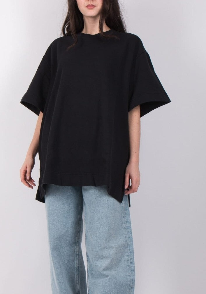 NWOT Agolde Hunter Oversized Sweatshirt In Black Size Large Short Sleeve 2