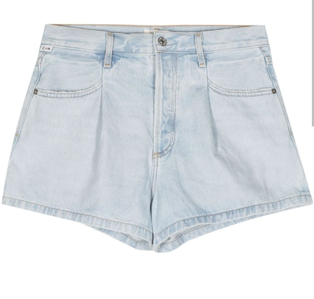 Citizens of Humanity Franca Jean Shorts Baggy Pleated High Waist Sz 30 Blue Sz100