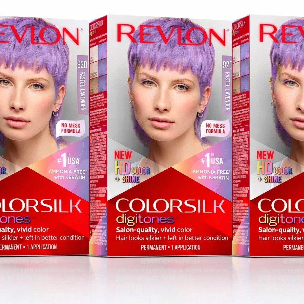 3 × Revlon Colorsilk Digitones W/ Keratin Perm Hair Color 92D PASTEL LAVENDER  0