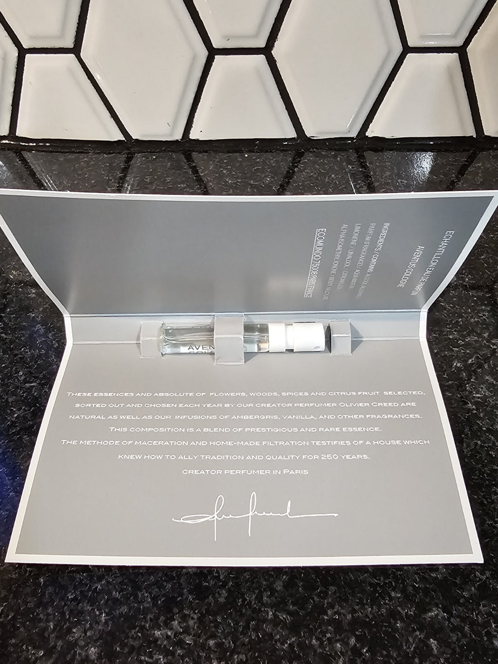 Creed Aventus EDP For Men Official Carded Sample 2ml / 0.07 fl oz2