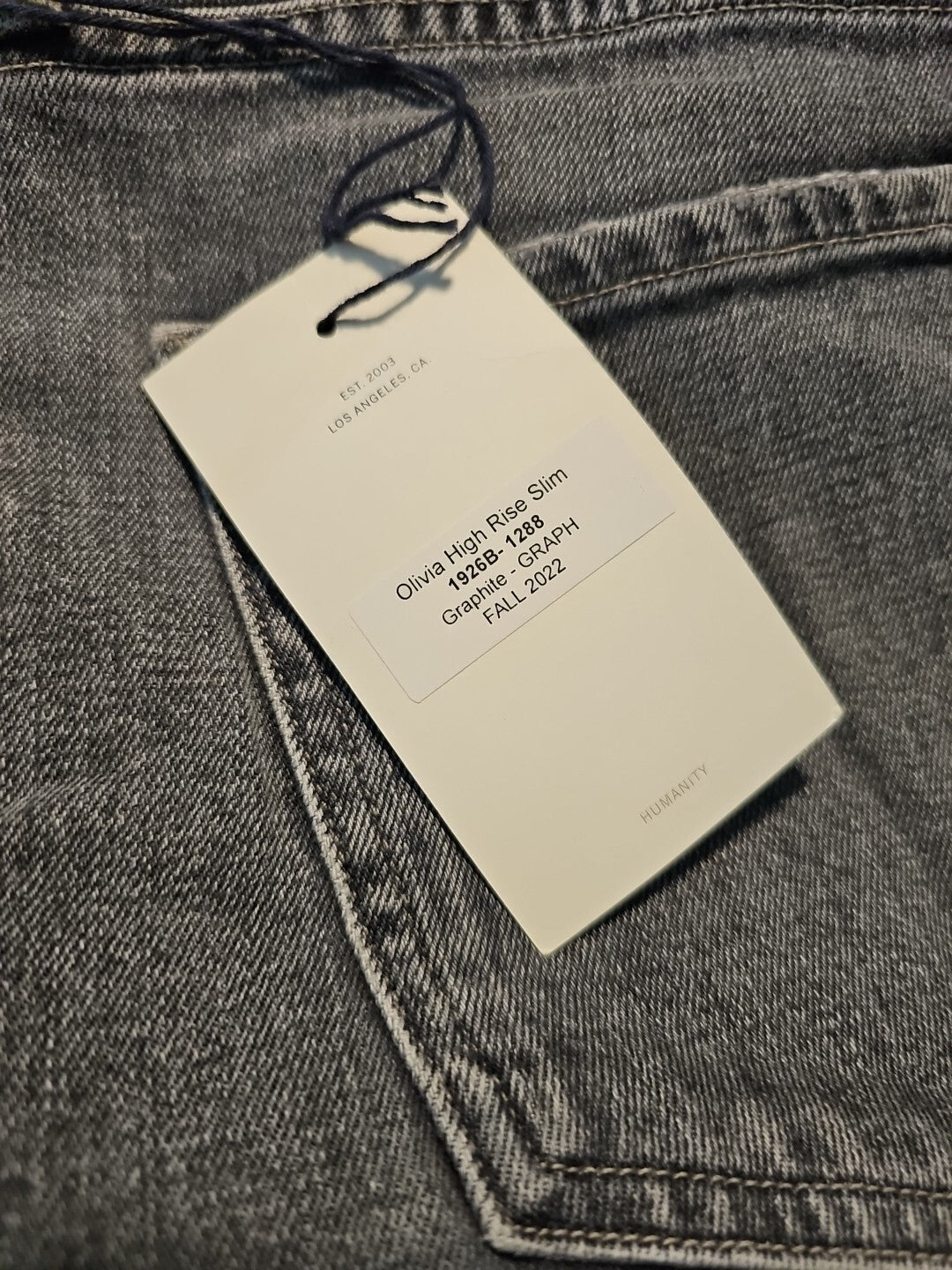 Citizens of Humanity Olivia High Rise Slim Jeans Sz 27 In Graphite COH Mom 3
