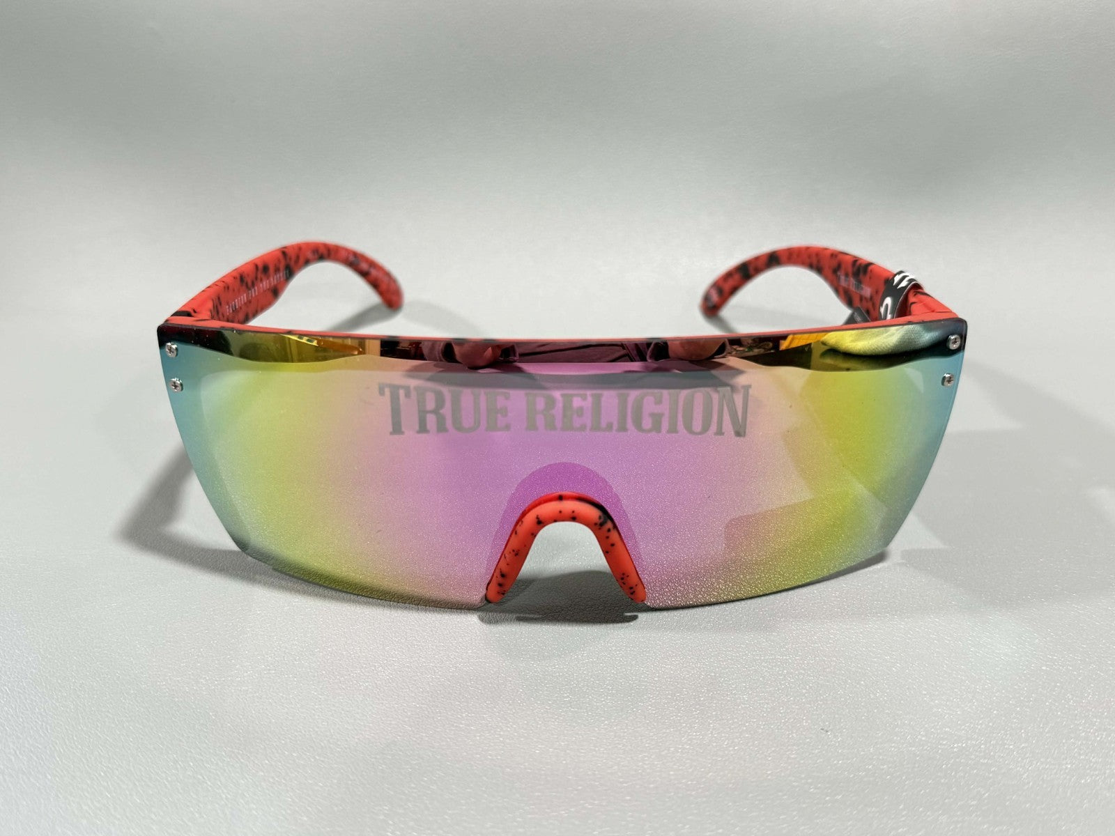 New Original TRUE RELIGION Square Sunglasses Mirrored Red TRSP468X0