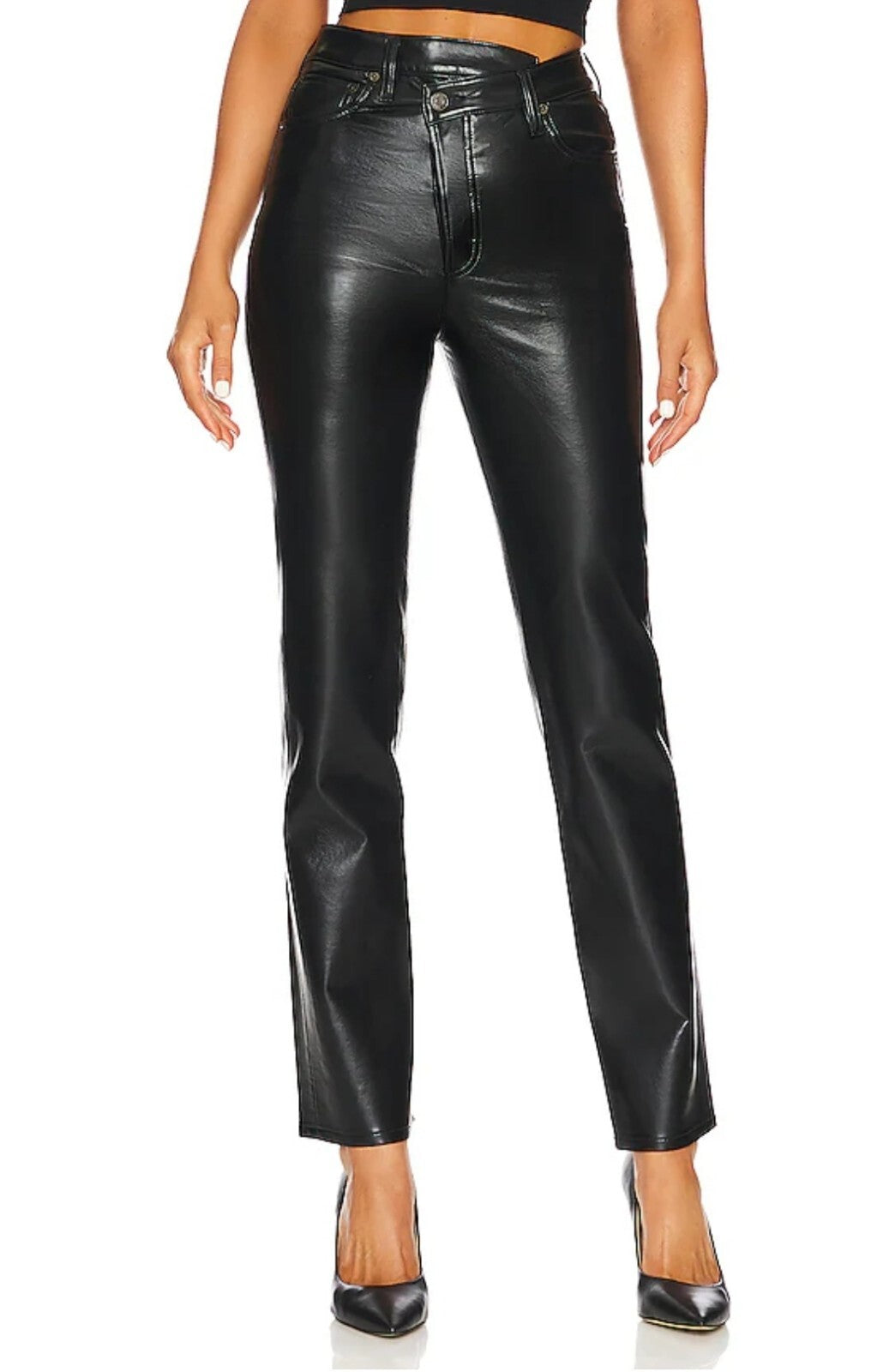 NWT AGOLDE Criss Cross Straight Recycled DETOX Leather Pants MRSP $420 Size 270