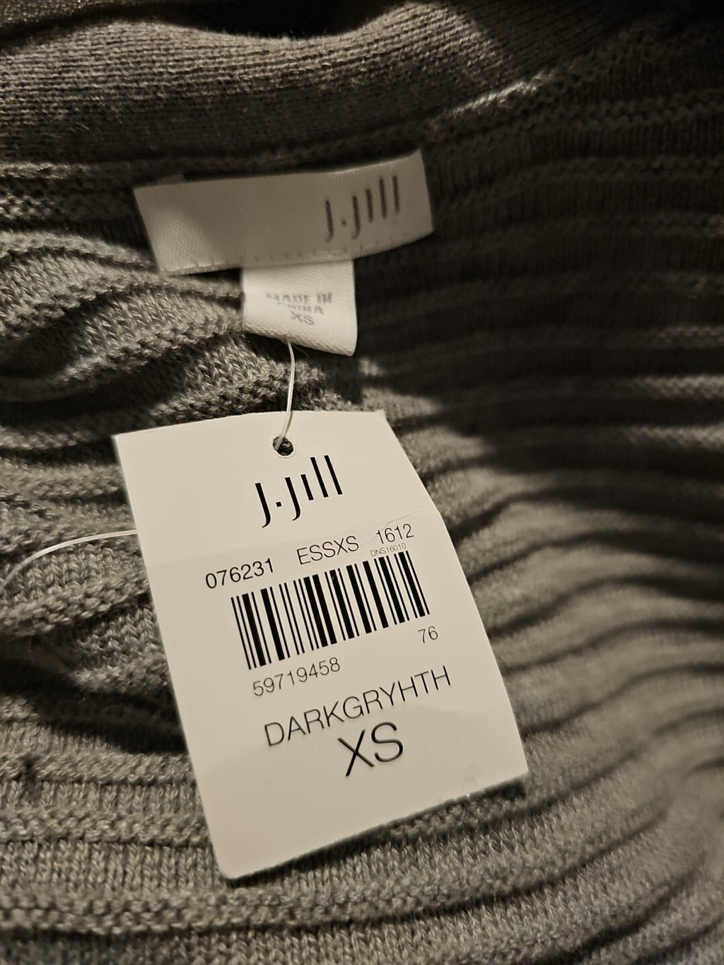 J Jill Gray Ribbed Patch Pocket Long Line Open Cardigan Sweater Womens XS Jjill 2