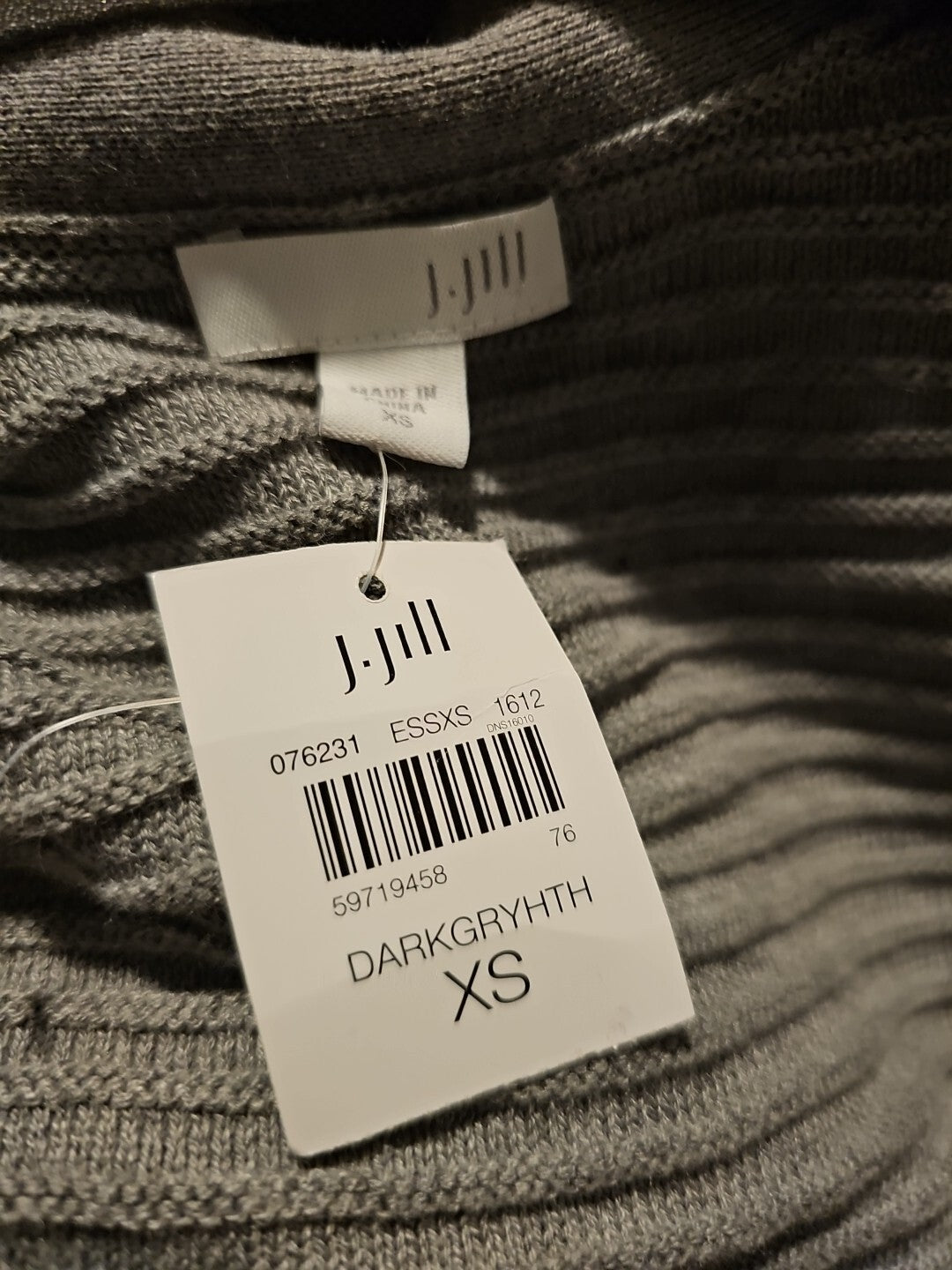 J Jill Gray Ribbed Patch Pocket Long Line Open Cardigan Sweater Womens XS Jjill 2