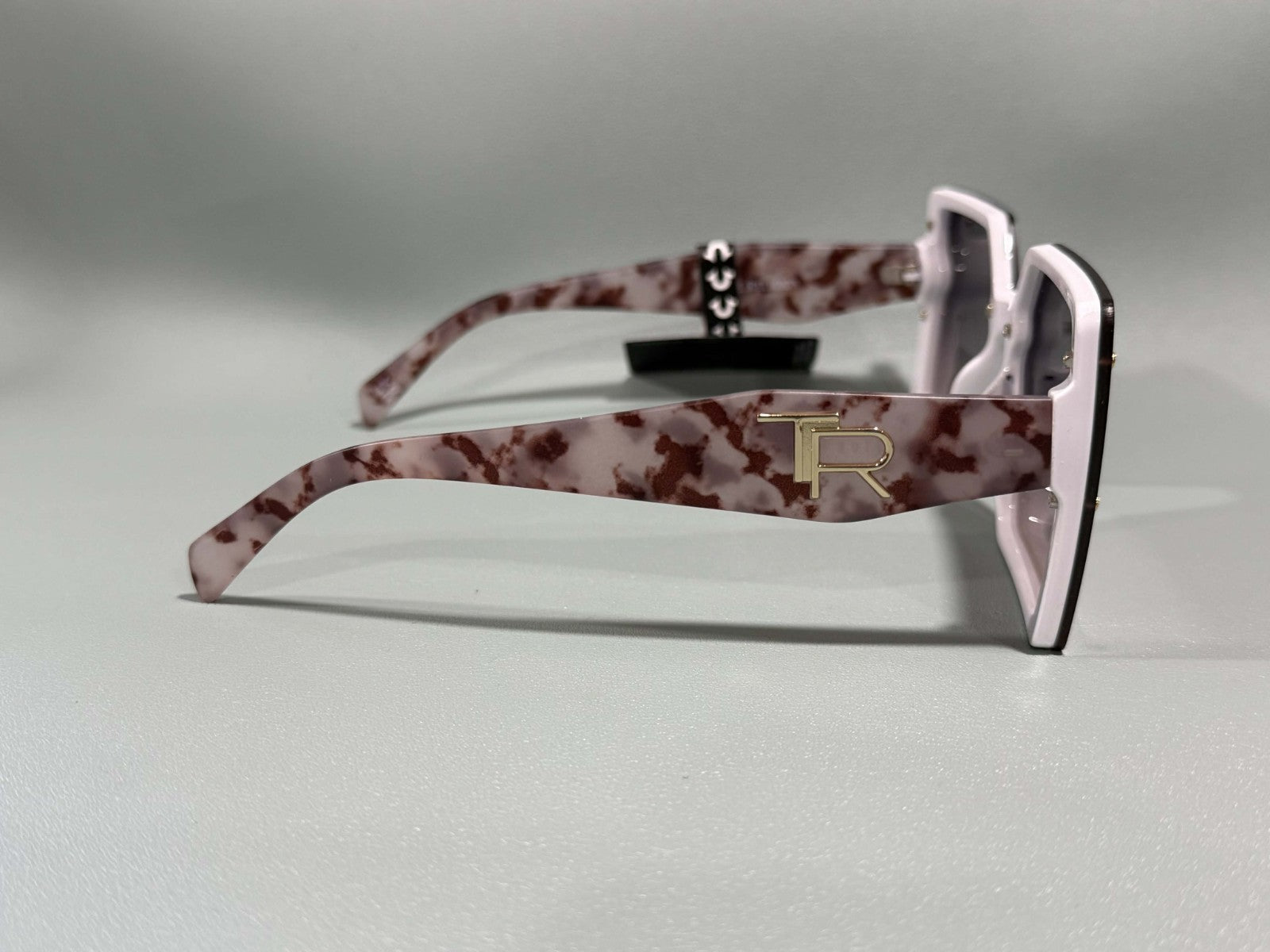 New Original TRUE RELIGION Square Sunglasses Mirrored Gold White  TR572334