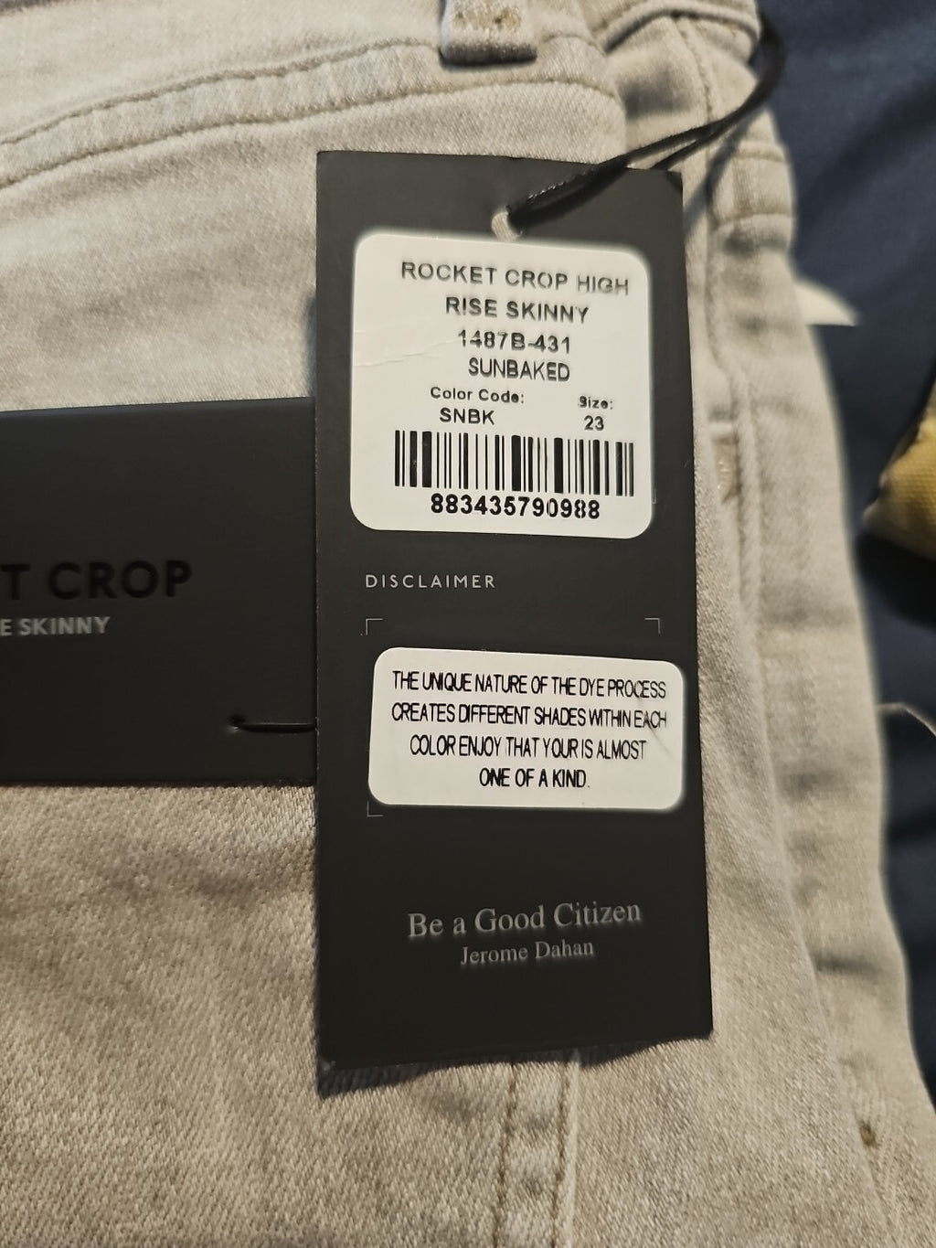 NWT Citizens of Humanity Rocket Crop High Rise Skinny Jeans Sz 23 Sunbaked 1487B3