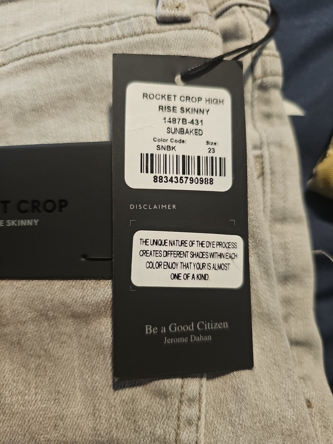 NWT Citizens of Humanity Rocket Crop High Rise Skinny Jeans Sz 23 Sunbaked 1487B3