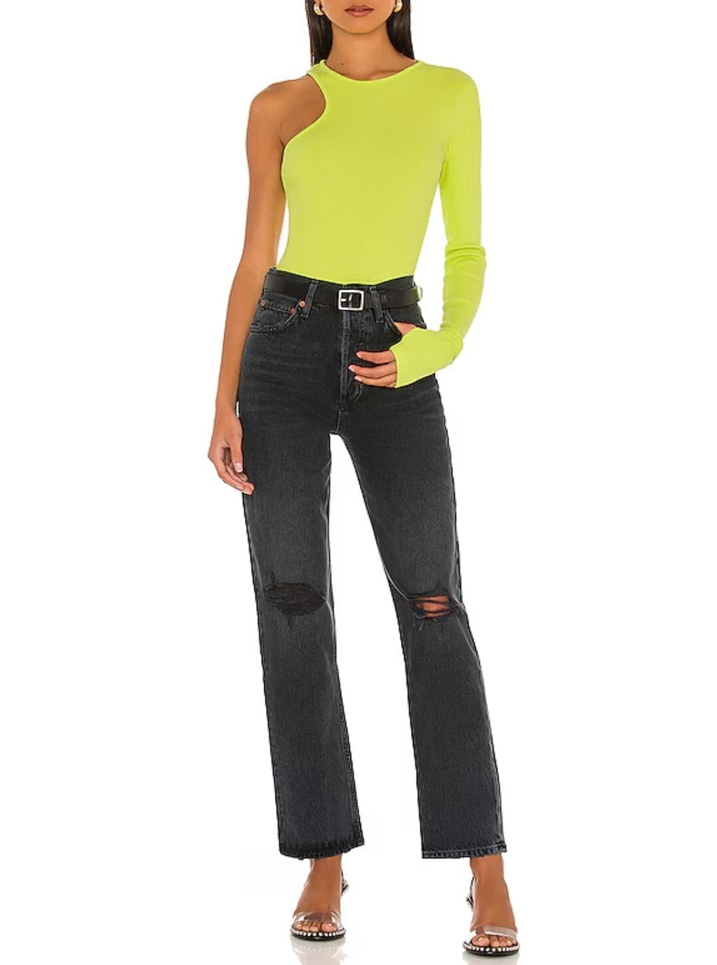 NWT Agolde 90's Pinch Waist High Rise Straight Black Jeans In Howl Sz 27 4 90s 3