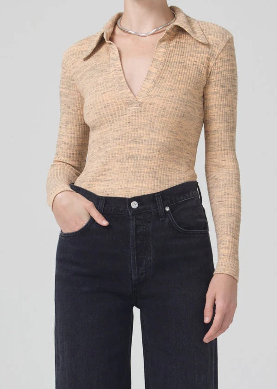 NWT Citizens of Humanity -  Alba Polo Cantaloupe - Size S COH Anthropologie 0