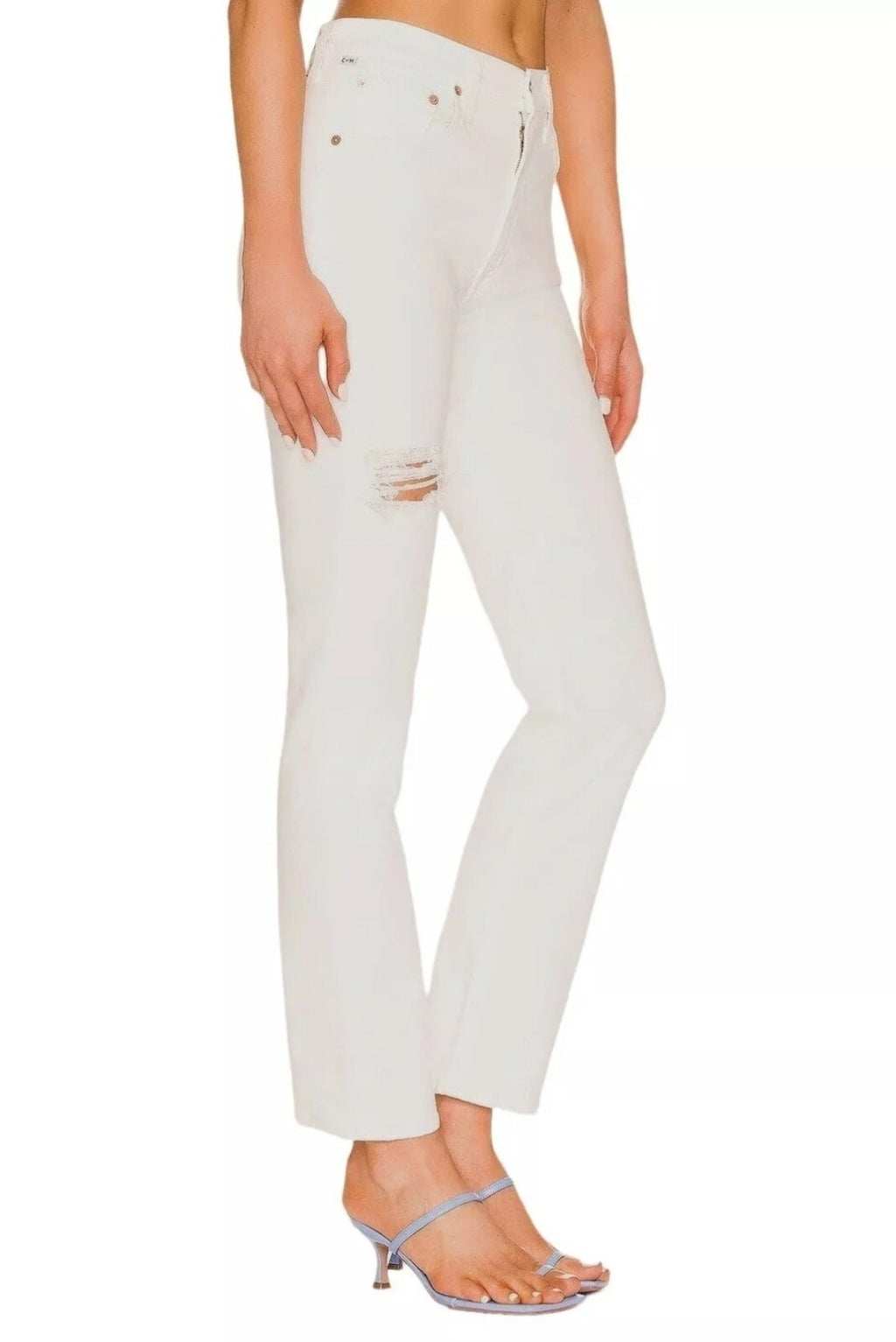 $198 Citizens of Humanity Daphne Crop High Rise Stovepipe Jeans Sz 27 Pannacotta1