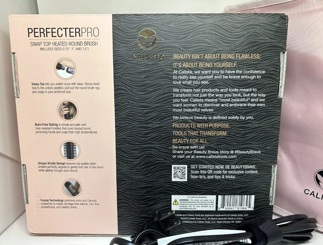 Calista Perfecter Pro Swap Top Heated Round Brush .75" 1" 1.5" Purple Bouquet7