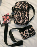 New Diane Von Furstenberg Crossbody Phone Bag Wallet 8" x 5" x 1.5" Leopard  0