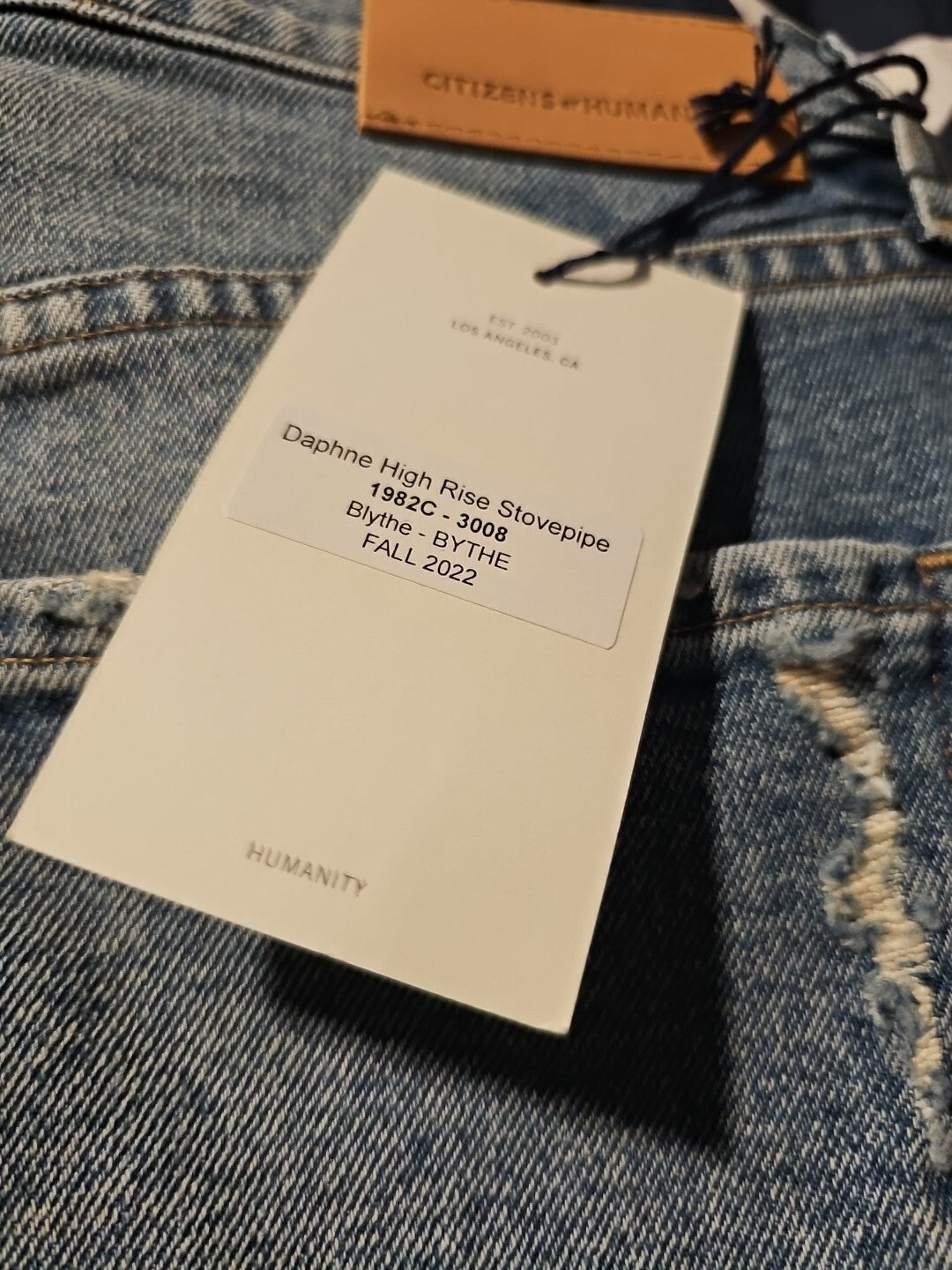$228 Citizens of Humanity Daphne High Rise Stovepipe Jeans In BYTHE Sz 27 NWT 3