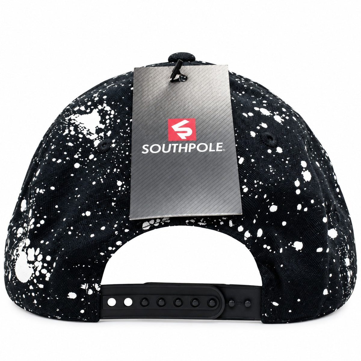 Southpole Mens Snapback Hat Black White Paint Splatter Flat Bill Adjustable Cap3