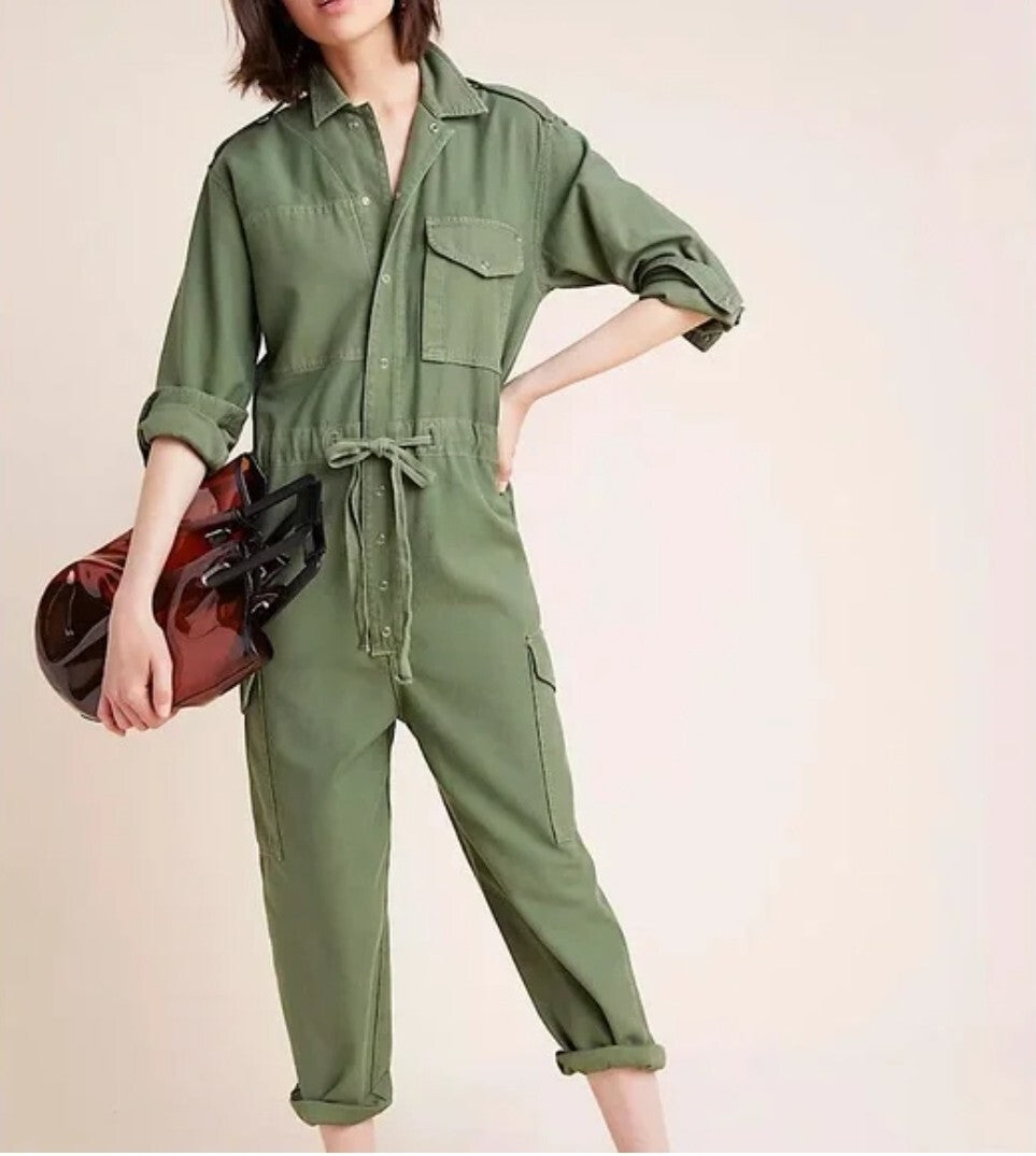NWOT Citizens of Humanity Nova Utility Twill Union Jumpsuit Laurel Green Size Sm0