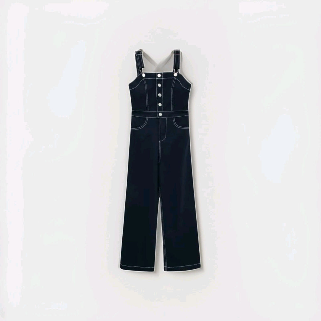 NWT Habitual Kid Girls Blue w/White Thread Overalls Size 16 Nieman Marcus 0