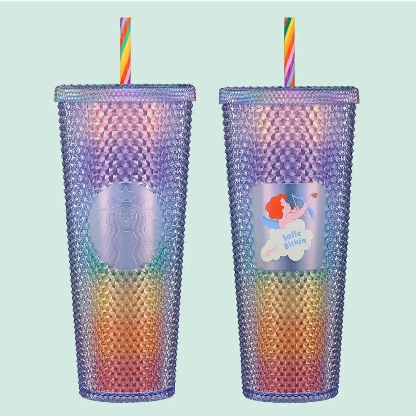 Sofie Birkin PRIDE STARBUCKS RAINBOW  STUD TUMBLER  Cup SUMMER 2024 24oz Cold 0