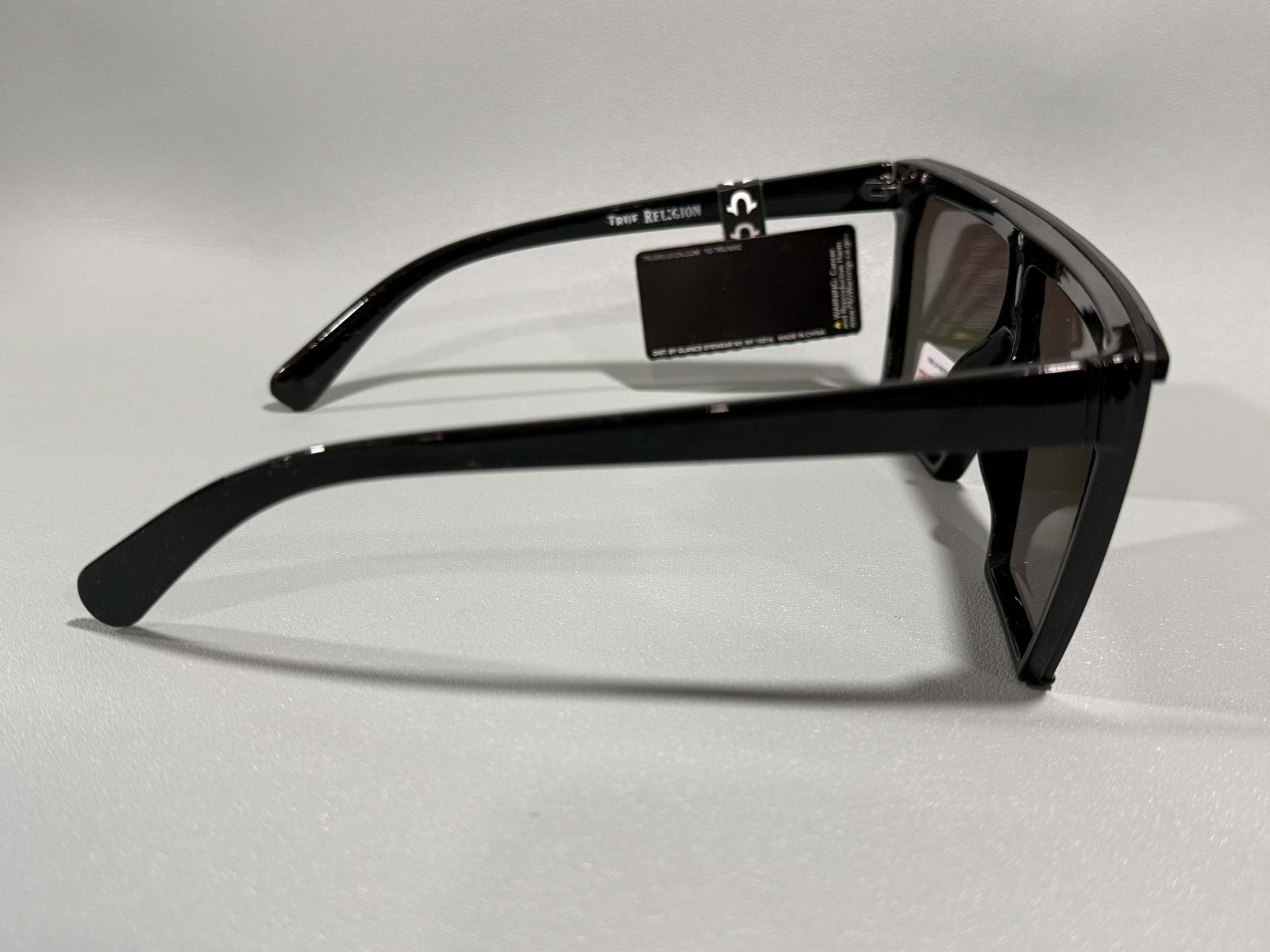 New Original TRUE RELIGION Square Sunglasses Mirrored Black TR579932