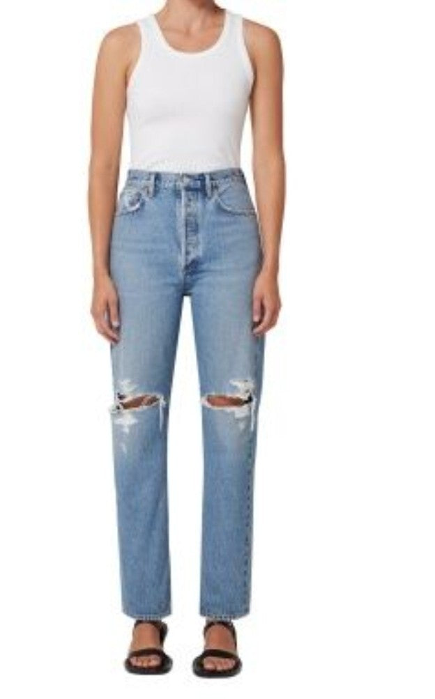 NWT AGOLDE Pinch Waist 90s High Rise Straight Jean Rule Size 27 A154E-12060
