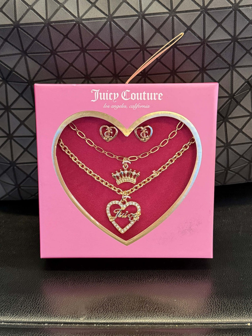 NWT Juicy Couture Womens Fashion Bling Charm Chain Necklace Earrings Set ️ 2