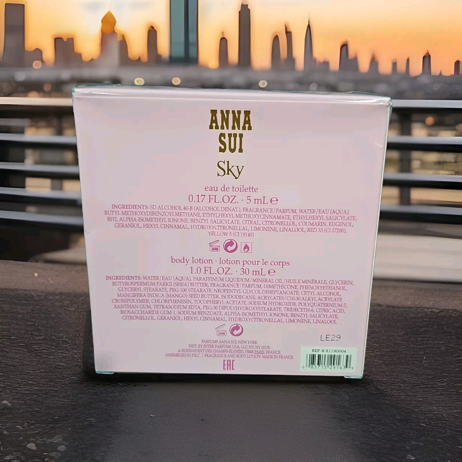 New Anna Sui Ladies Sky Gift Set Mini Fragrance 5ml Edt & 30ml Lotion Sealed 1