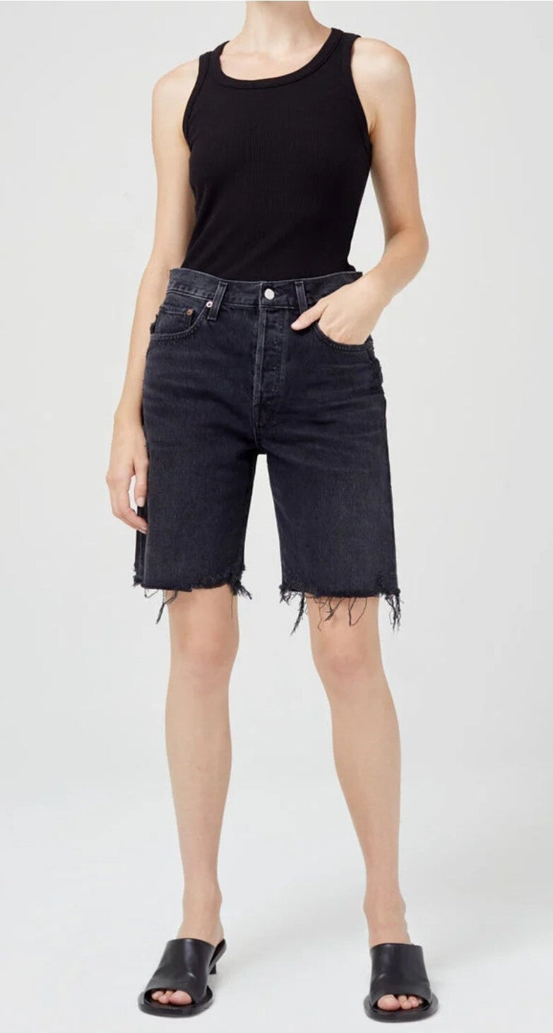 AGOLDE Ira Short Mid Rise Loose Short Denim In Pulse (Black) Size 27 NWT Sz 40