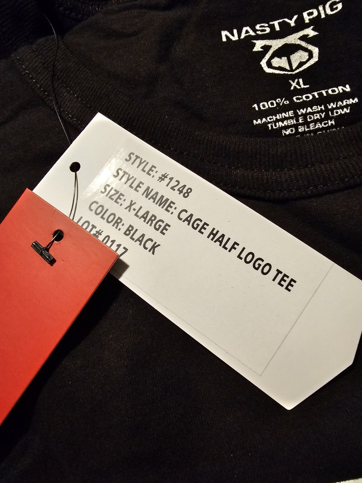 Gay Interest NASTY PIG Cage Half Logo Tee Top Sz XL Black BRAND NEW! 2