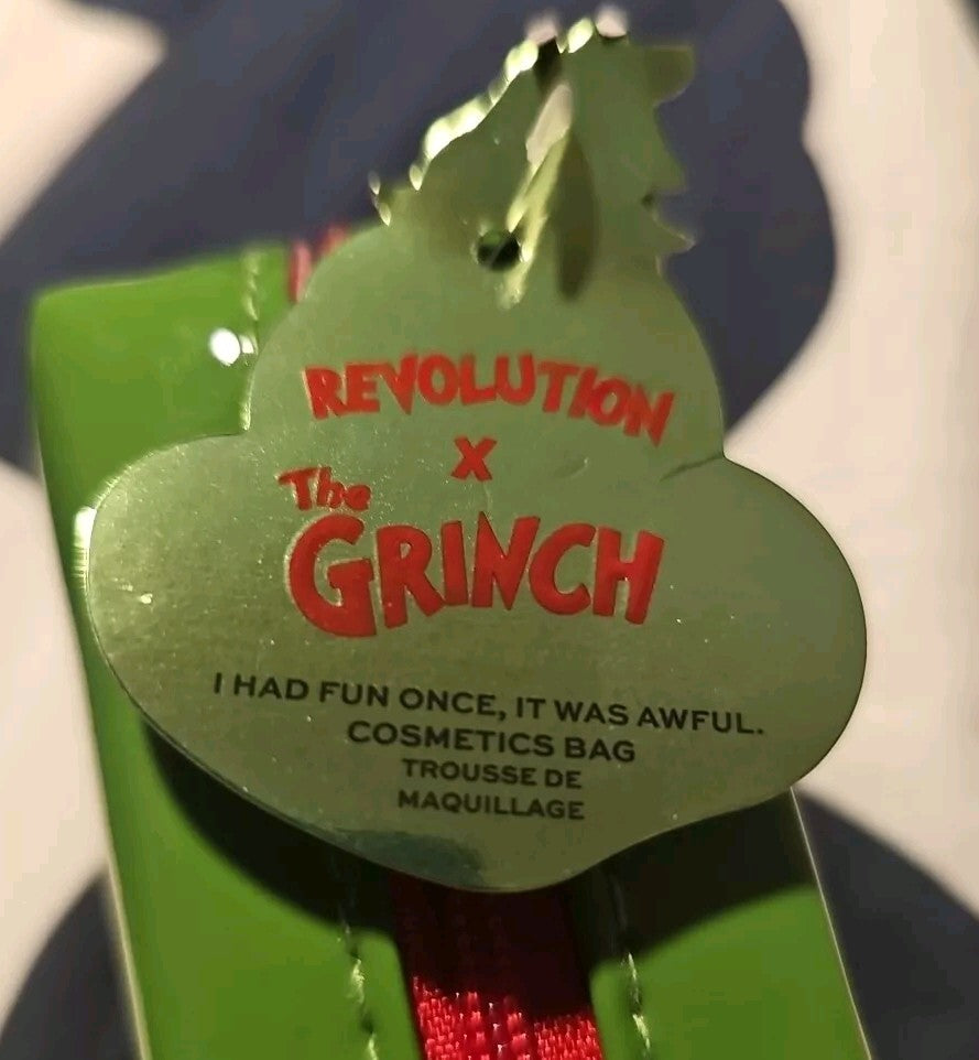 The Grinch x Makeup Revolution Cosmetics Mini Cosmetic Bag New2