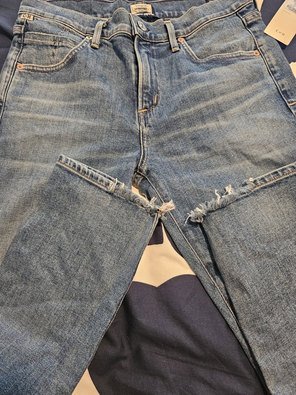 Citizens Of Humanity Elsa Mid Rise Slim Fit Crop Jeans New Size 27 Cadence Distr4
