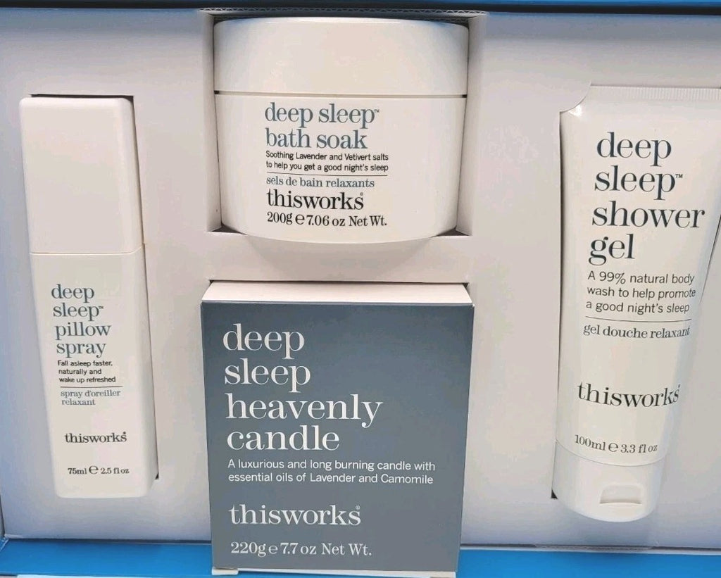 This Works 4-pc "With Sleep Comes Beauty" Gift Set Deep Pillow Spray Candle Soak1