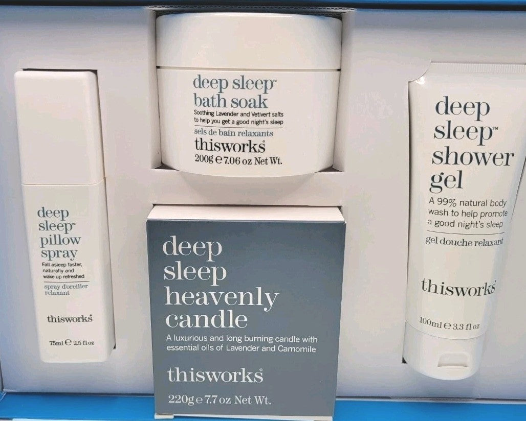 This Works 4-pc "With Sleep Comes Beauty" Gift Set Deep Pillow Spray Candle Soak1