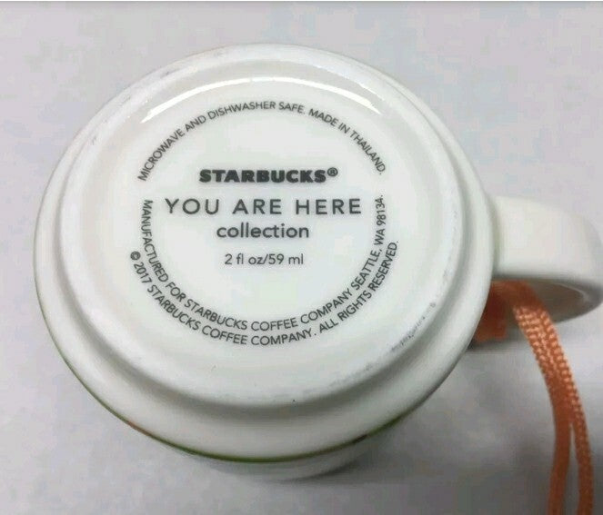 Starbucks Christmas Ornament Texas You are Here - 2 oz Cersmic Coffee Cup NIB2