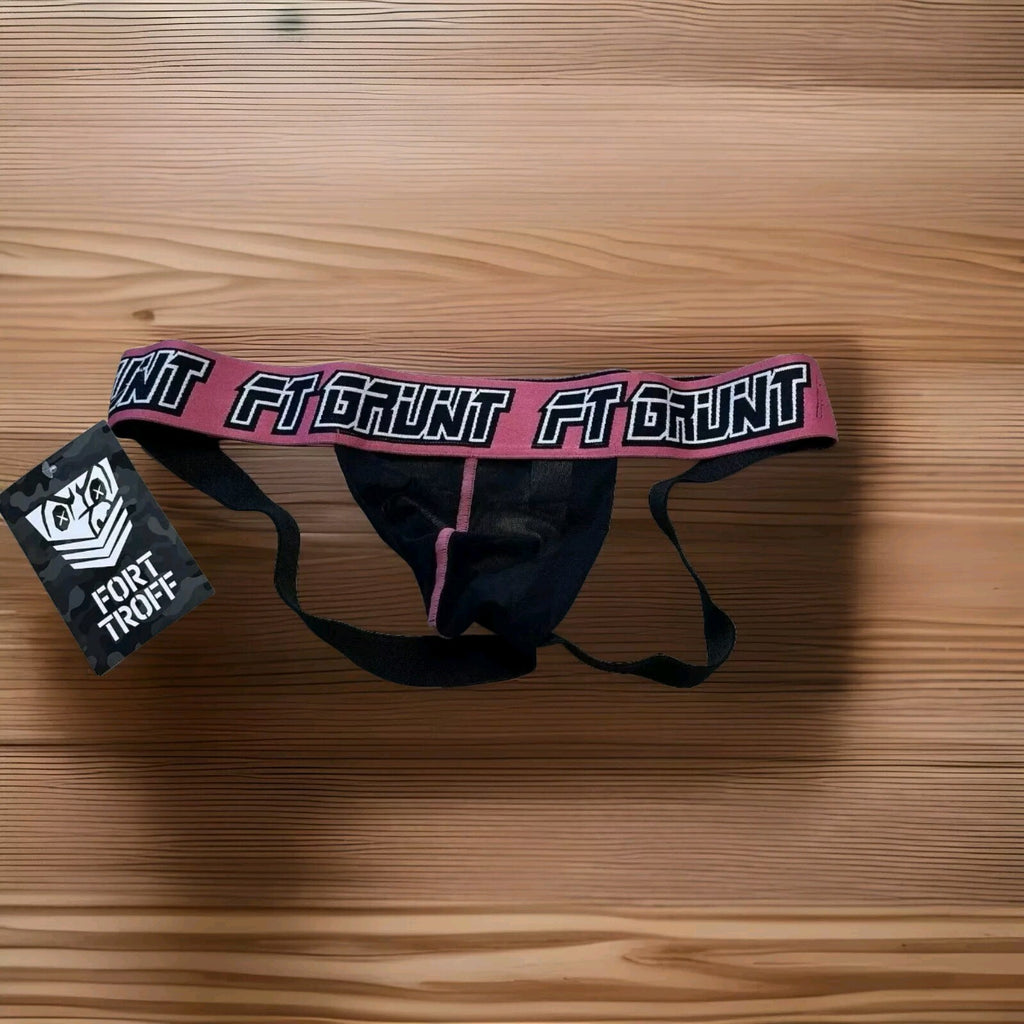FORT TROFF Grunt Size XL Shadow Athletic Supporter - Black/Pink/White - Jock0