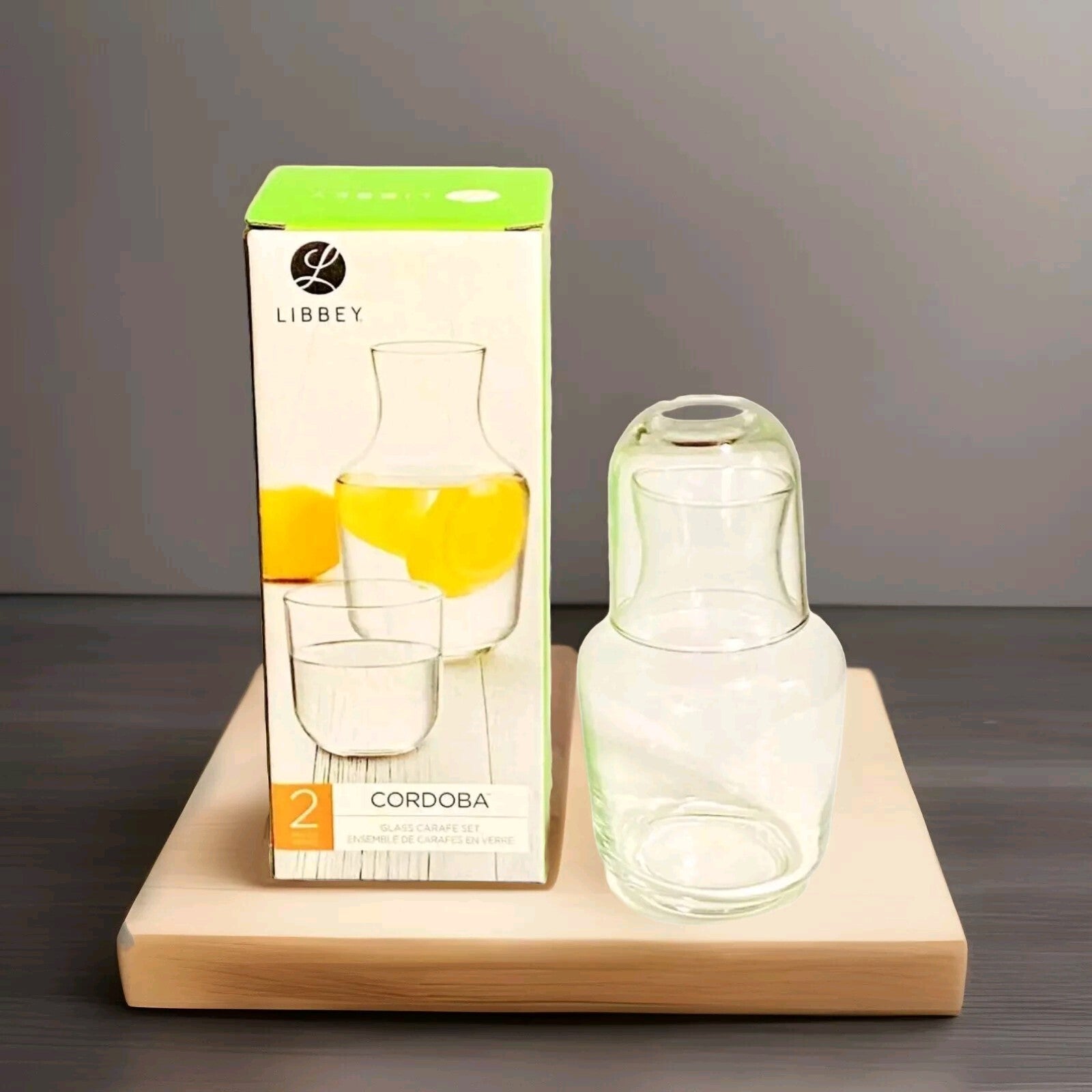 New Glass Bedside Water Pitcher Carafe & 1 10.8oz Tumbler Glass Mid Century Vtg 2