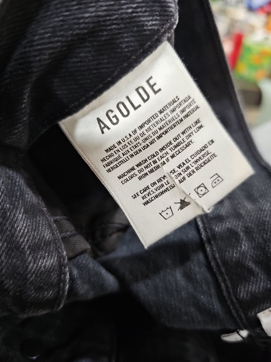 NWOT Agolde Cass Baggy Cargo Jeans Size 33 Barrel Jeans in Black Sz 126