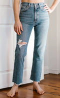 $198 Citizens of Humanity Daphne Crop High Rise Stovepipe Jeans Sz 27 In Lucky 0
