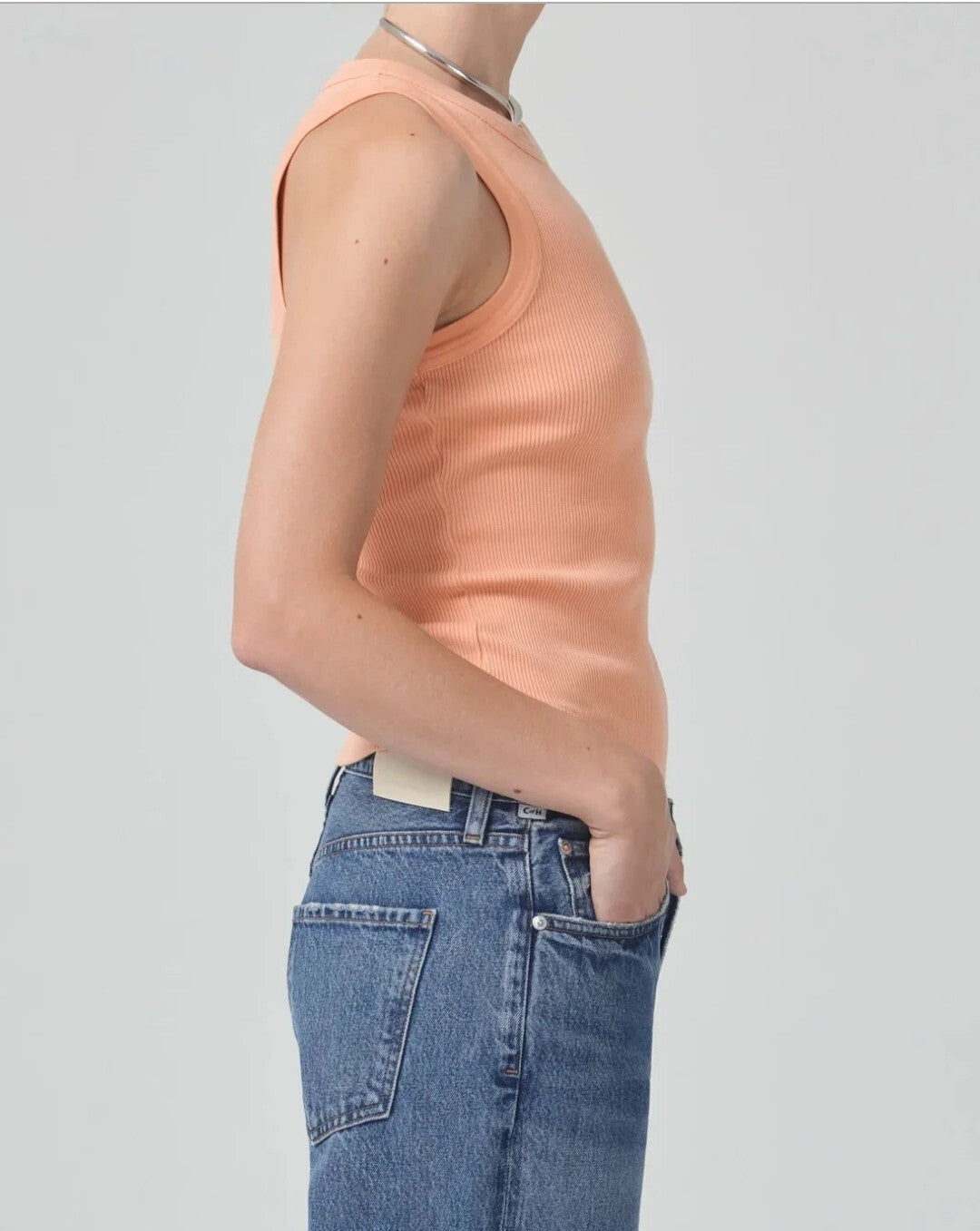 NWT Citizens of Humanity SMALL Isabel Rib Tank Top In Paypaya 9201-3004 COH2