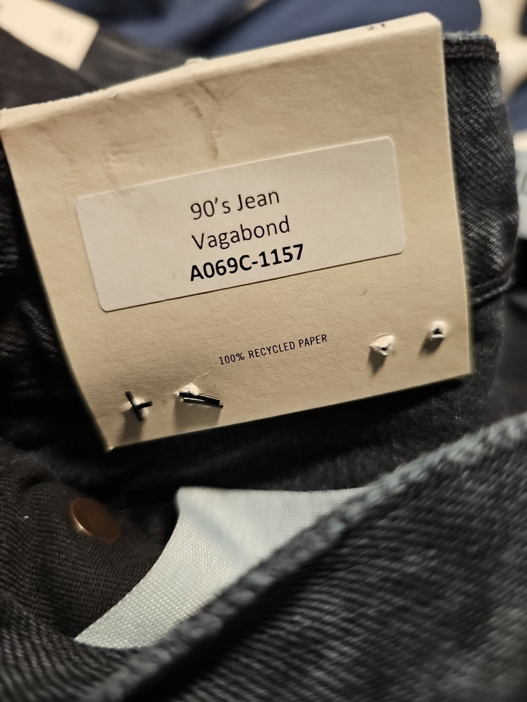 NWT Agolde 90s Mid Rise Loose Fit Jeans in Vagabond Washed Black Size 274