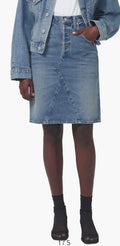 COH Citizens Of Humanity Lacy Skirt in Currant 100% Cotton Denim Sz 27 NWT $1790