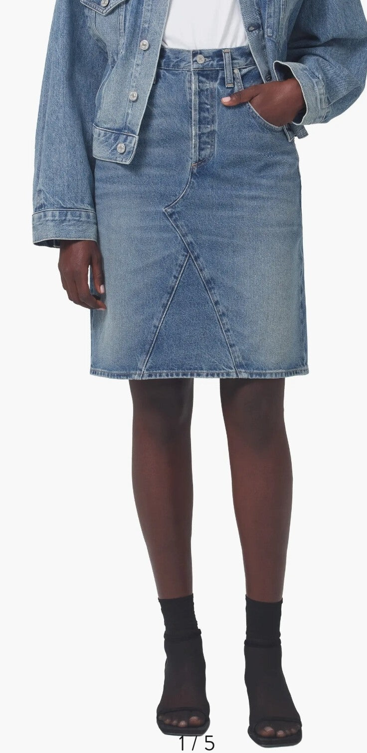 COH Citizens Of Humanity Lacy Skirt in Currant 100% Cotton Denim Sz 27 NWT $1790
