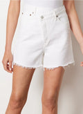 NWT AGOLDE Criss Cross Denim Shorts Sz 27 $178 Vintage Element Wht 90s 90's0